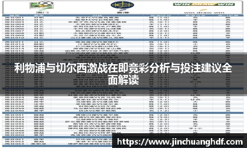 利物浦与切尔西激战在即竞彩分析与投注建议全面解读